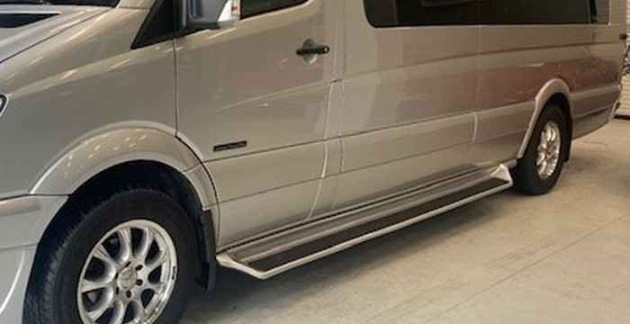 Custom Mercedes Sprinter  Long Wheel Base Running Boards (2019 - 2024) - $1290.00 (Part #MB-016-SB)